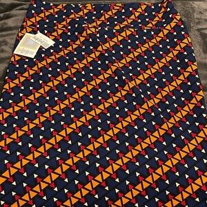 NWT XXL LuLaRoe Geometric Skirt - Blue, Orange, Red